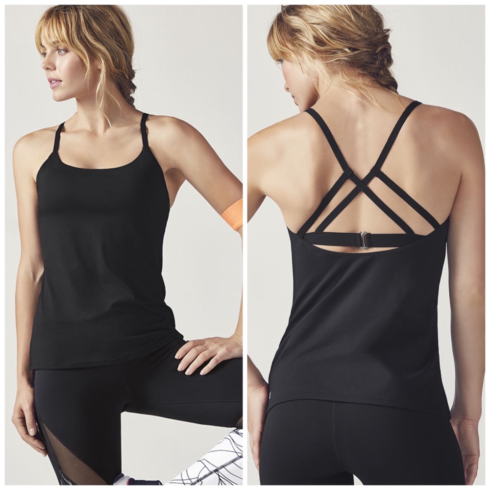 Fabletics Hazel Tank Top Black Multi Strap Cami